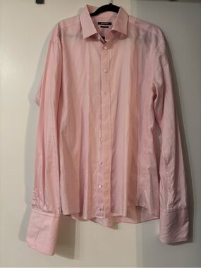 Indochino Light Pink Cotton Long Sleeve Dress Shirt Tailored Fit